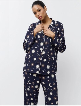 Женская пижама с брюками Aruelle VENUS, Цвет: тёмно-синий/кремовый, Размеры: XS