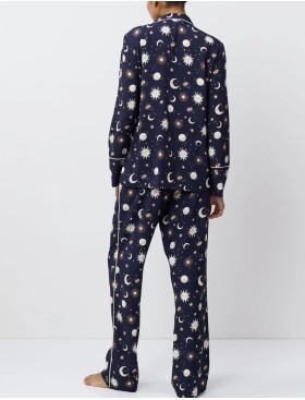 Женская пижама с брюками Aruelle VENUS, Цвет: тёмно-синий/кремовый, Размеры: XS, изображение 3