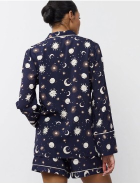 Женская пижама с шортами Aruelle VENUS, Цвет: тёмно-синий/кремовый, Размеры: XS, изображение 2