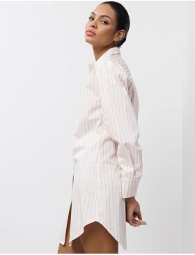 Хлопковая сорочка-рубашка Aruelle ZEPHYR, Цвет: кремовый/розовый, Размеры: S, изображение 3