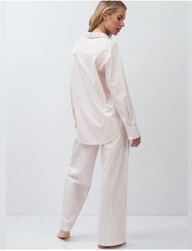 Хлопковая пижама с брюками Aruelle ZEPHYR, Цвет: кремовый/розовый, Размеры: XS, изображение 3