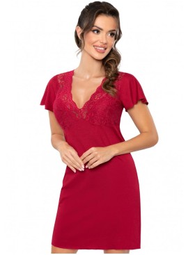 Сорочка с короткими рукавами Donna LUIZA nightdress burgundy new, Цвет: бордовый, Размеры: L