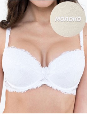 Бюстгальтер балконет пуш-ап Elli 8040 молоко, Цвет: молоко, Размеры: 75C