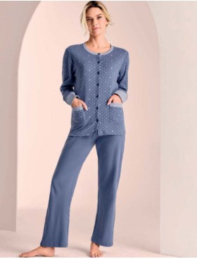 Пижама из хлопка Infiore MICROPIN MCR2897 jeans, Цвет: jeans (синий), Размеры: L