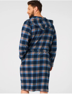 Мужской халат с капюшоном Key MGD 431, Цвет: тёмно-синий, Размеры: M/L, изображение 2