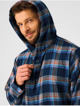 Мужской халат с капюшоном Key MGD 431, Цвет: тёмно-синий, Размеры: M/L, изображение 4