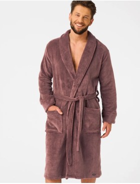Теплый мужской халат Key MGL 255 латте, Цвет: латте, Размеры: M/L