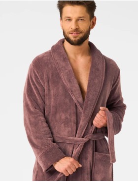 Теплый мужской халат Key MGL 255 латте, Цвет: латте, Размеры: M/L, изображение 3