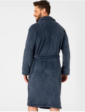 Теплый мужской халат Key MGL 255 темно-синий, Цвет: темно-синий, Размеры: M/L, изображение 2