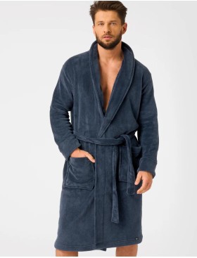 Теплый мужской халат Key MGL 255 темно-синий, Цвет: темно-синий, Размеры: M/L, изображение 3