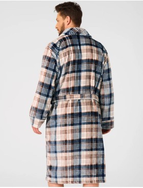 Теплый мужской халат Key MGL 443, Цвет: графит/белый, Размеры: M/L, изображение 2