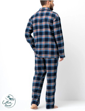 Фланелевая мужская пижама Key MNS 431, Цвет: тёмно-синий, Размеры: 3XL, изображение 3