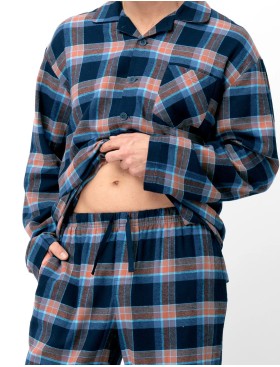 Фланелевая мужская пижама Key MNS 431, Цвет: тёмно-синий, Размеры: 3XL, изображение 4