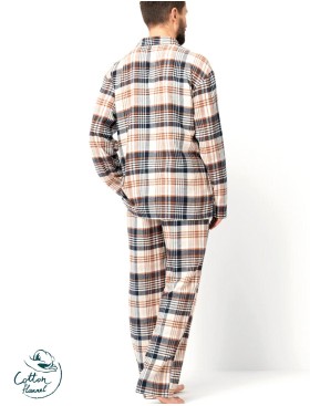 Фланелевая мужская пижама Key MNS 443, Цвет: графит/белый, Размеры: 3XL, изображение 3