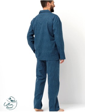 Фланелевая мужская пижама Key MNS 815, Цвет: синий, Размеры: M, изображение 3