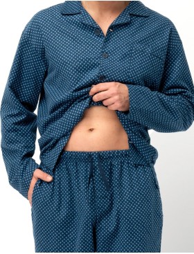 Фланелевая мужская пижама Key MNS 815, Цвет: синий, Размеры: M, изображение 4