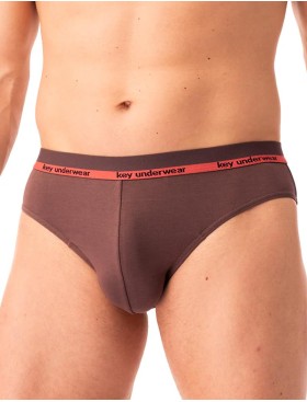 Трусы слипы 2 шт. в упаковке Key MPP 287 черный + коричневый, Цвет: черный + коричневый, Размеры: L