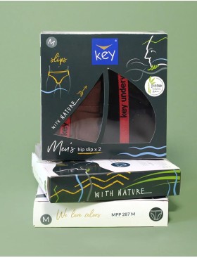 Трусы слипы 2 шт. в упаковке Key MPP 287 черный + коричневый, Цвет: черный + коричневый, Размеры: L, изображение 3