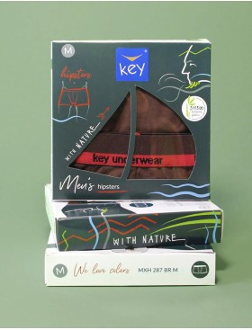 Облегающие боксеры Key MXH 287 коричневый, Цвет: коричневый, Размеры: L, изображение 2