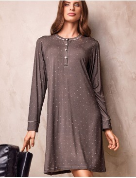 Ночная сорочка с рукавами Lormar PAPILLON 633870LU tortora, Цвет: tortora (коричневый), Размеры: XL