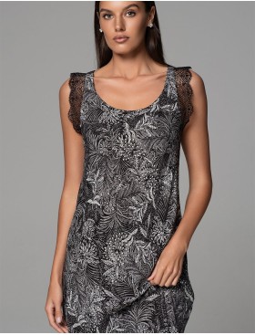 Длинная сорочка из вискозы Mia-Amore JOLINE 5581, Цвет: черный, Размеры: 3XL