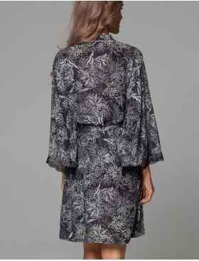 Короткий запашной халат Mia-Amore JOLINE 5583, Цвет: черный, Размеры: L/XL, изображение 2