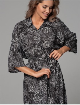 Удлиненная рубашка-халат Mia-Amore JOLINE 5588, Цвет: черный, Размеры: 3XL