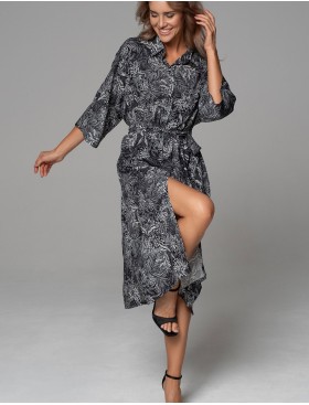 Удлиненная рубашка-халат Mia-Amore JOLINE 5588, Цвет: черный, Размеры: 3XL, изображение 3