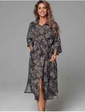 Удлиненная рубашка-халат Mia-Amore JOLINE 5588, Цвет: черный, Размеры: 3XL, изображение 4