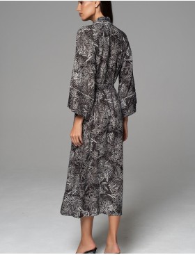 Длинный запашной халат Mia-Amore JOLINE 5589, Цвет: черный, Размеры: 4XL/5XL, изображение 2