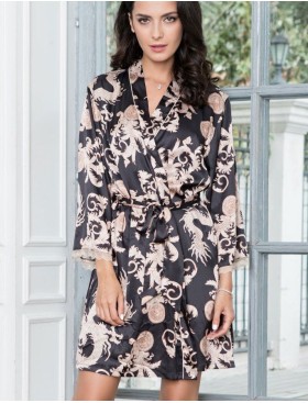 Халат-кимоно атласный Mia-Amore VERSACHI GOLD 9933, Цвет: версаче, Размеры: XS