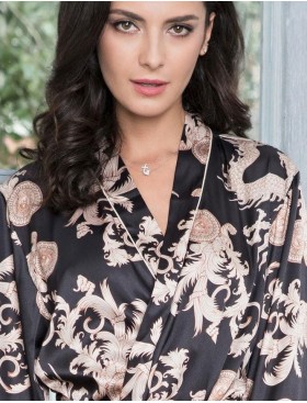 Халат-кимоно атласный Mia-Amore VERSACHI GOLD 9933, Цвет: версаче, Размеры: XS, изображение 2