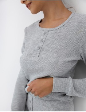 Хлопковая пижама с шортами Sensis BRITTANY, Цвет: серый, Размеры: L/XL, изображение 3