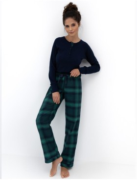 Пижама с брюками из хлопка Sensis CASSANDRA, Цвет: темно-синий, Размеры: M, изображение 4