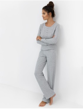 Хлопковая пижама с брюками Sensis JADE, Цвет: серый, Размеры: S/M, изображение 3