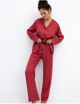 Полосатая пижама из вискозы Sensis ROSEMARY, Цвет: красный, Размеры: S, изображение 2
