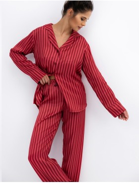 Полосатая пижама из вискозы Sensis ROSEMARY, Цвет: красный, Размеры: S, изображение 3