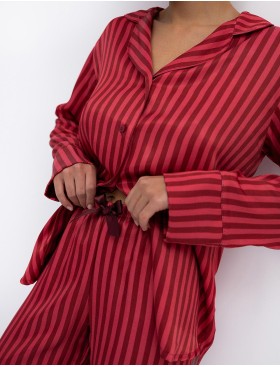 Полосатая пижама из вискозы Sensis ROSEMARY, Цвет: красный, Размеры: S, изображение 4