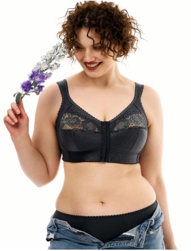 Бюстгальтер с застежкой спереди Sermija AGATHA 190-25-L тёмный-графит, Цвет: тёмный-графит, Размеры: 105D, изображение 4