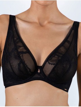 Мягкий кружевной бюстгальтер Alles ETHER M bralette чёрный, Цвет: черный, Размеры: 65D