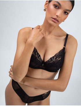 Бюстгальтер с пуш-ап вкладышами Alles TRUFFLE NOIR P-UP, Цвет: черный, Размеры: 70B, изображение 7