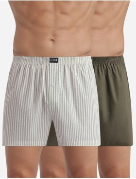 Набор мужских трусов (2 шт) Dim 0DXY ретро полоски/зеленый, Цвет: ретро полоски/зелены, Размеры: L