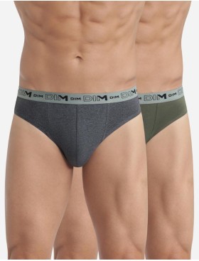 Набор мужских слипов (2 шт) Dim 0EAZ серый/хаки, Цвет: серый/хаки, Размеры: 3XL