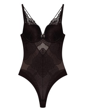 Кружевное боди с пуш-ап Esotiq 43588 KORIN шоколадный, Цвет: шоколадный, Размеры: M, изображение 5