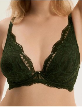Кружевной мягкий бюстгальтер Esotiq 43634 KAVI тёмно-зелёный, Цвет: тёмно-зелёный, Размеры: 65D