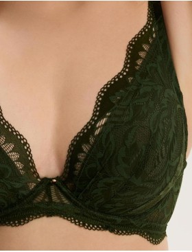 Кружевной мягкий бюстгальтер Esotiq 43634 KAVI тёмно-зелёный, Цвет: тёмно-зелёный, Размеры: 65D, изображение 3