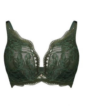 Кружевной мягкий бюстгальтер Esotiq 43634 KAVI тёмно-зелёный, Цвет: тёмно-зелёный, Размеры: 65D, изображение 5
