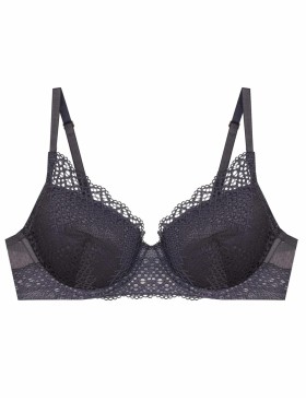 Бюстгальтер балконет с вкладышами пуш-ап Esotiq 43656 CARIS графит, Цвет: графит, Размеры: 65F, изображение 5