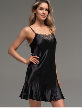 Шелковая сорочка с клиньями Mia-Amore LILIROSE 4591 черный, Цвет: черный, Размеры: 2XL, изображение 3