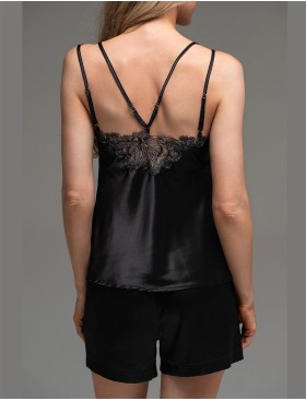 Шёлковая пижама с шортами Mia-Amore LILIROSE 4592 черный, Цвет: черный, Размеры: 3XL, изображение 2